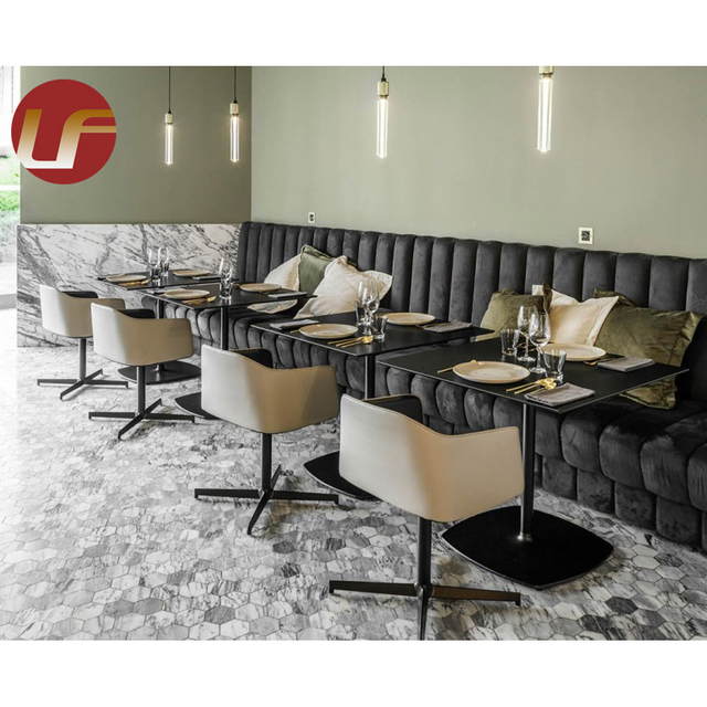Cheap Modern Design Metal Leather Seat Restaurant Booth Seating Furniture Chair Set Sofa