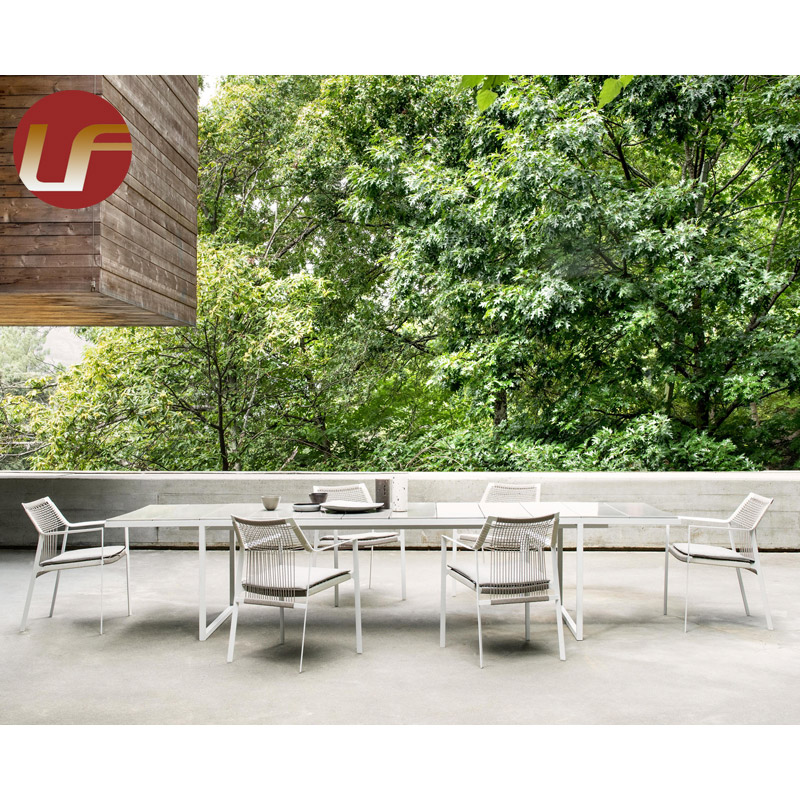 Modern Commercial Designer Washable Aluminium Restaurant Dining Garden Outdoor Rope Chair