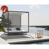 Most Popular Outdoor Furniture Rattan Daybed with Canopy Sun Bed Lounge Rattan Bed Wicker Cabana No Curtain