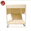 Italian Sun Lounge Chair Aluminium Beach Folding Bed Chaise Lounger Outdoor Bed with Canopy