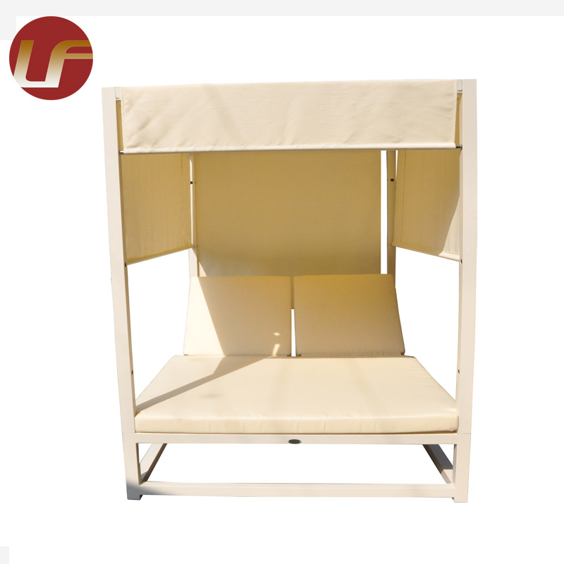 Yellow Fabric Aluminum Outdoor Patio Furniture Canopy Bed for Hotel