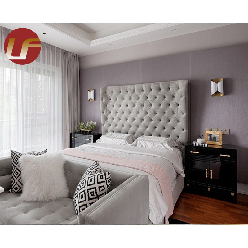 Made in Turkey Grey Modern Bed Set Luxury Classic Furniture OEM Wholesale Factory Made Bedroom