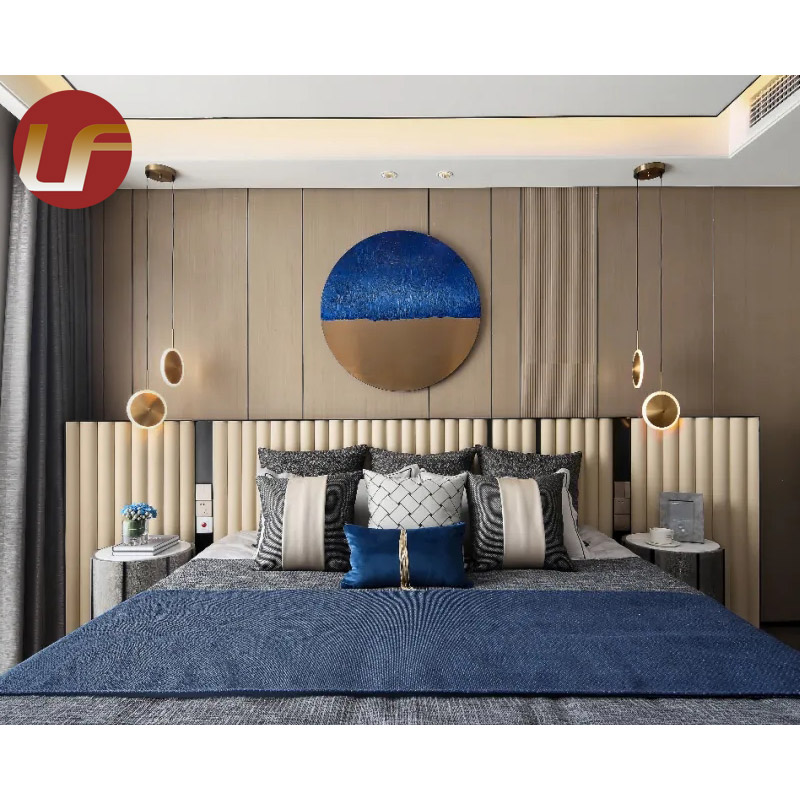 Foshan Furniture Wholesale Nordic Bedroom Room Bed Design Furniture Luxury Wooden Leather Double King Size Bed Set