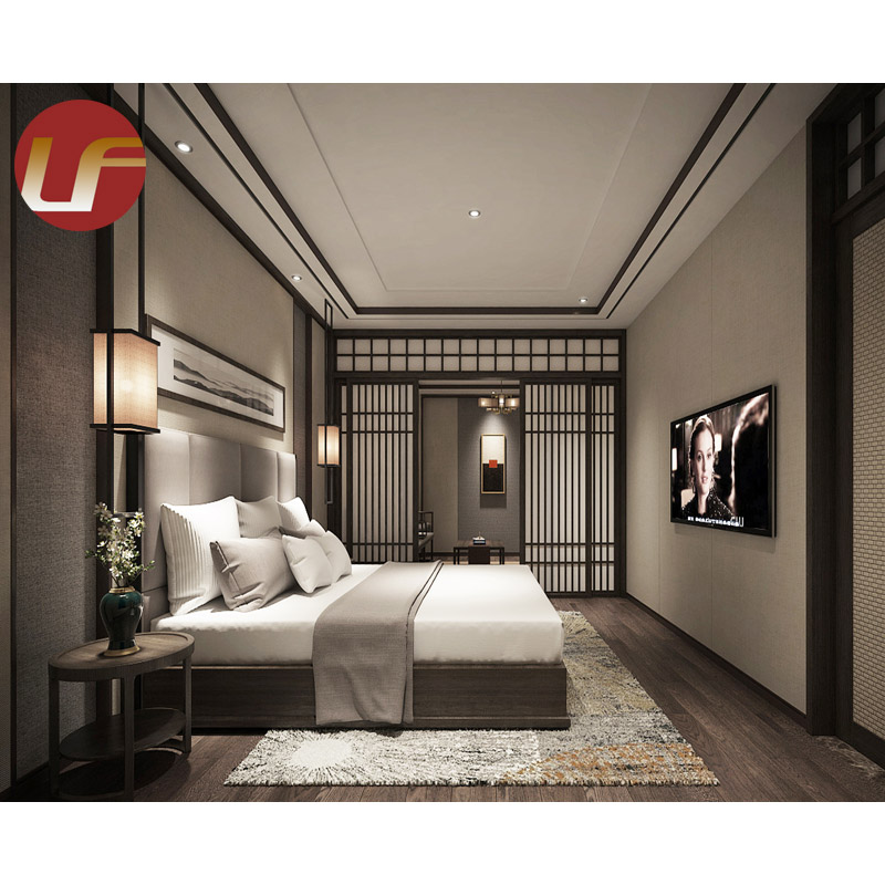 Foshan Veneer Commercial Apartment Bedroom Set Luxury Hotel Room Furniture Hotel Bedroom Sets 