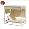 Italian Sun Lounge Chair Aluminium Beach Folding Bed Chaise Lounger Outdoor Bed with Canopy