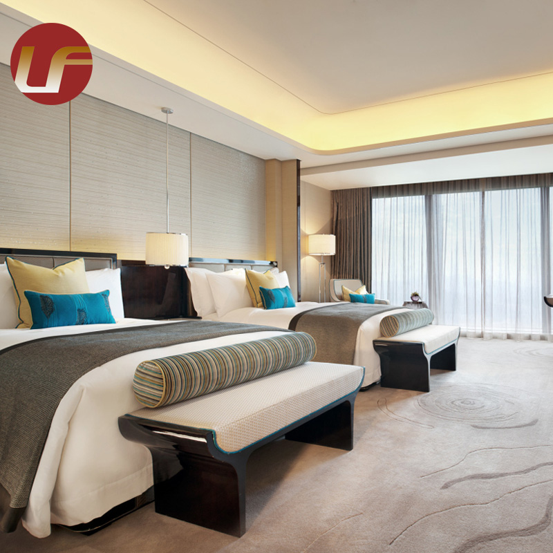 Luxury Hotel Furniture Suite Custom Metal Fabric Hotel Bedroom Set
