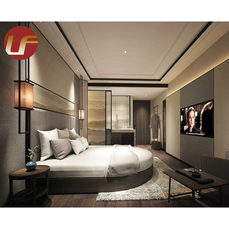 Foshan Veneer Commercial Apartment Bedroom Set Luxury Hotel Room Furniture Hotel Bedroom Sets 