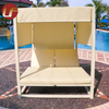 Italian Sun Lounge Chair Aluminium Beach Folding Bed Chaise Lounger Outdoor Bed with Canopy