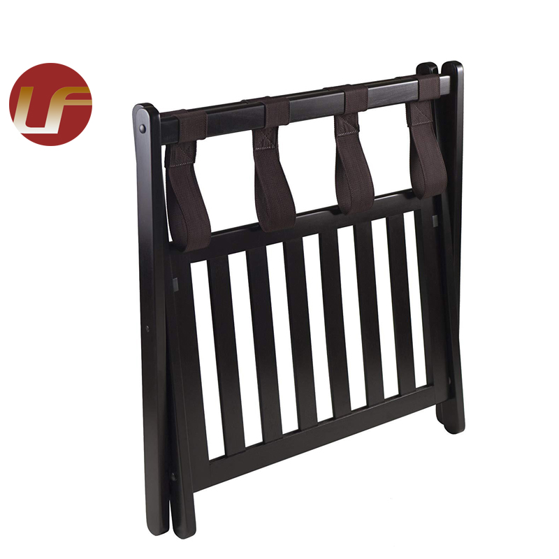 Hotel Bedroom Furniture Foldable Solid Wood Luggage Rack With Stand