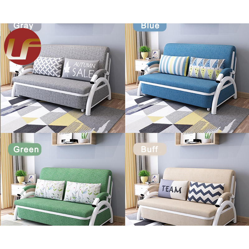 Living Room Multifunctional Folding Metal Sofa Bed Sliding Dual-purpose Sofa Bed Small Apartment Foldable Double