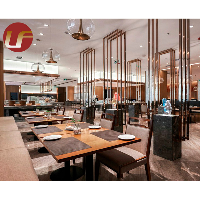 High End Hotel Restaurant Wooden Dining Seating Interior Furniture Tables