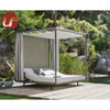 Most Popular Outdoor Furniture Rattan Daybed with Canopy Sun Bed Lounge Rattan Bed Wicker Cabana No Curtain