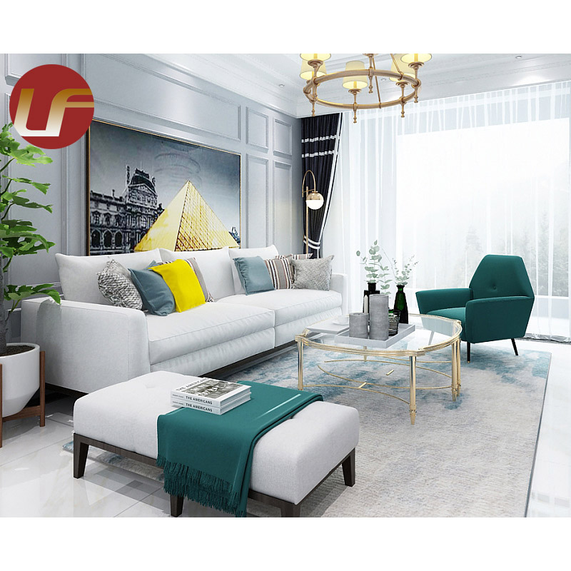 Upholstered Living Room Linen Sofa Wholesale Cheap Set Furniture Wooden Sofa with Dining Chair And Table
