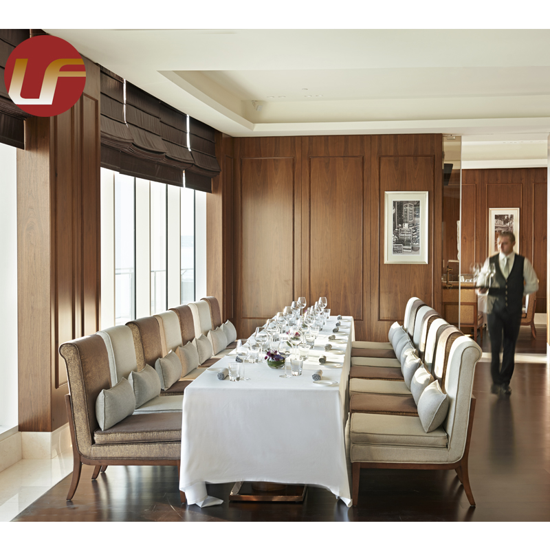 Hotel Restaurant Furniture Luxury Style Brush Metal Leg Round Marble Top Dining Table Set