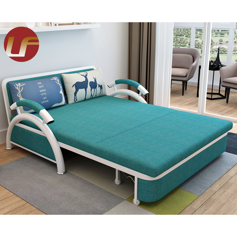 Living Room Multifunctional Folding Metal Sofa Bed Sliding Dual-purpose Sofa Bed Small Apartment Foldable Double