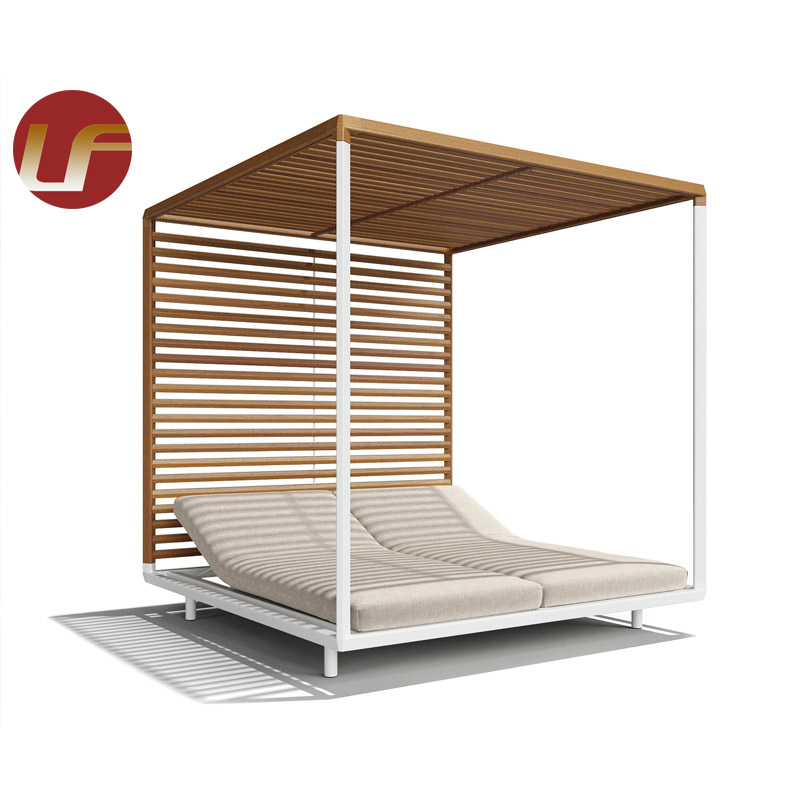 Hot Sale Modern Luxury Outdoor Furniture Beach Poolside Double Sunshade Leisure Daybed